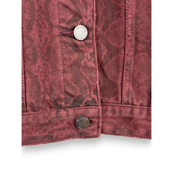 Blank NYC Rattled Up Denim Jacket Burgundy and Black Snake Print - Size XS - Picture 4 of 7